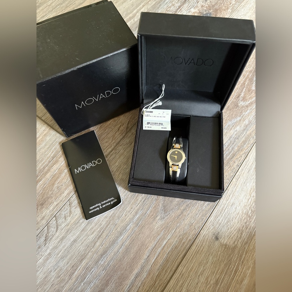 Movado AS IS Two-Tone Amoroso Watch Good 2012. Needs Battery (& Good Home!)